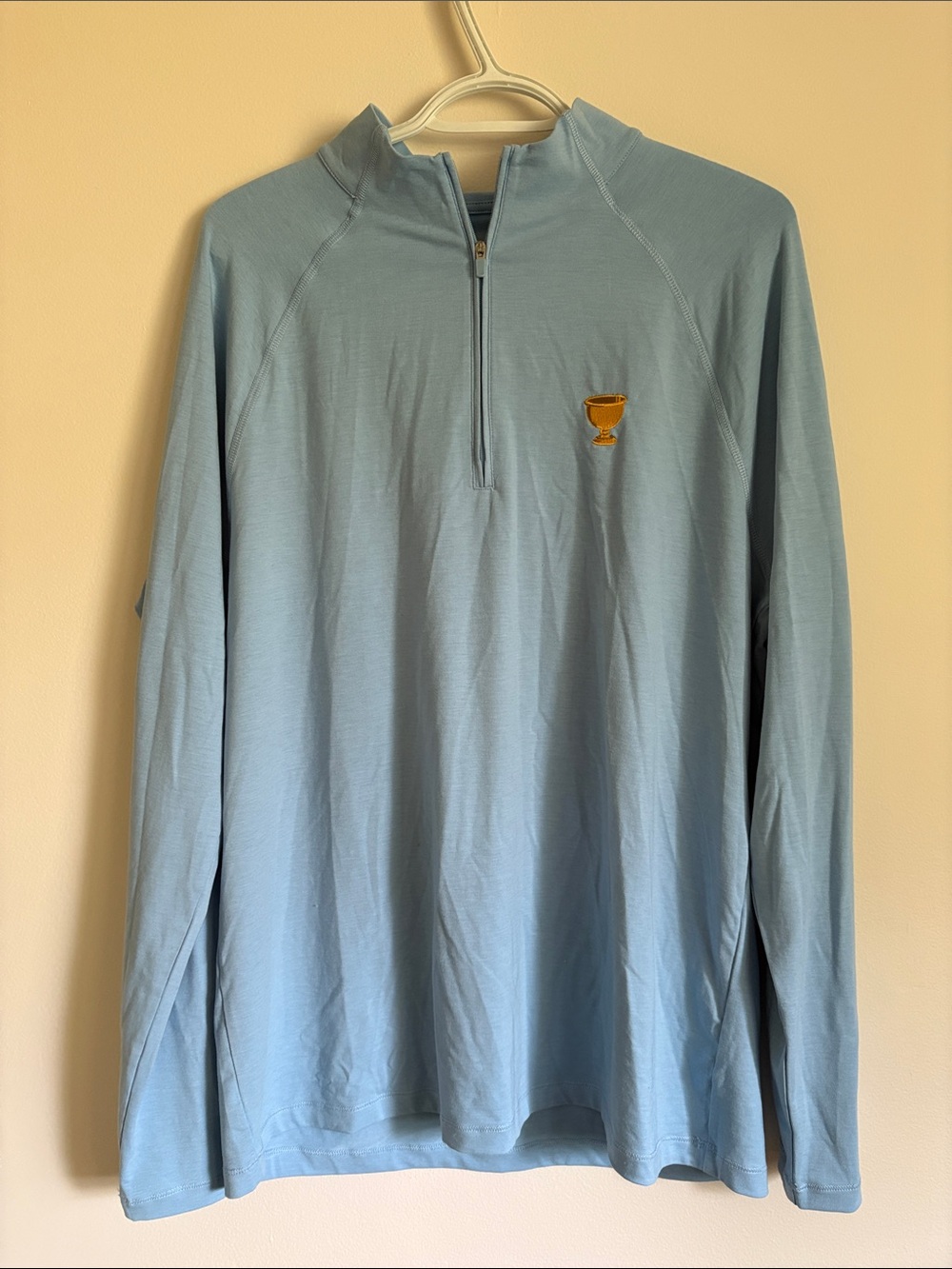 G/FORE Men's Light Blue SOFT TOUCH JERSEY 1/4 ZIP